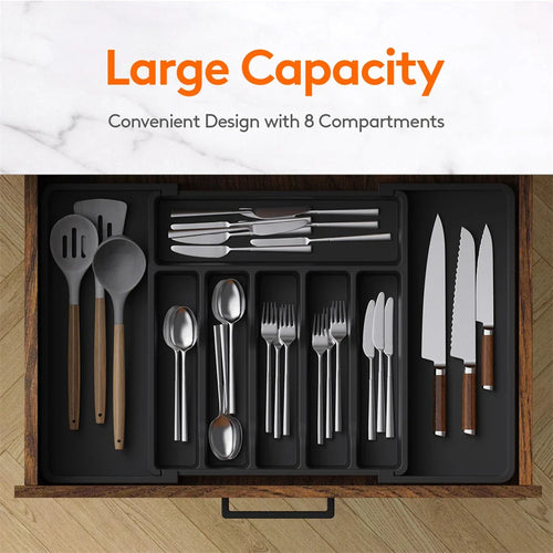 Adjustable Kitchen Drawer Organizer – Expandable Utensil & Cutlery Tray
