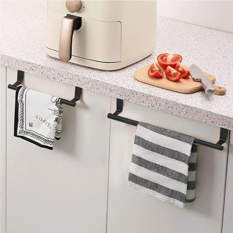 Over Cabinet Towel Rack – Easy Hang Cupboard Door Towel Holder